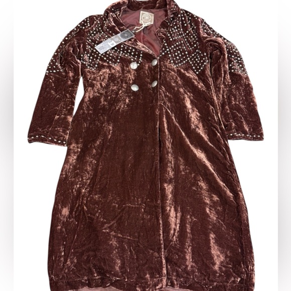 Double D Ranch Jackets & Blazers - Double D Ranch highly embellished velvet Santa Clara Pueblo duster/dress RARE